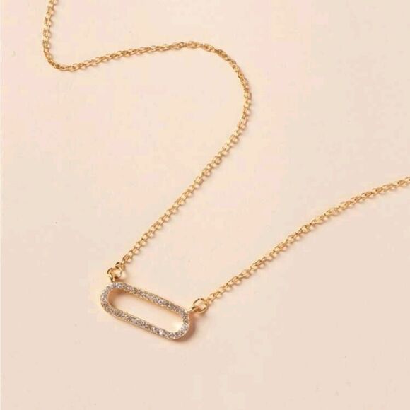 3 for 26 - Gold Rhinestone Oval Necklace - Picture 3 of 4